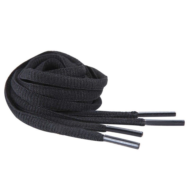 Handshop Half Round Shoelaces 1/4" - Oval Shoe Laces Replacements For Sneakers and Athletic Shoes Sports Black 30 inch (76cm) - Image 2